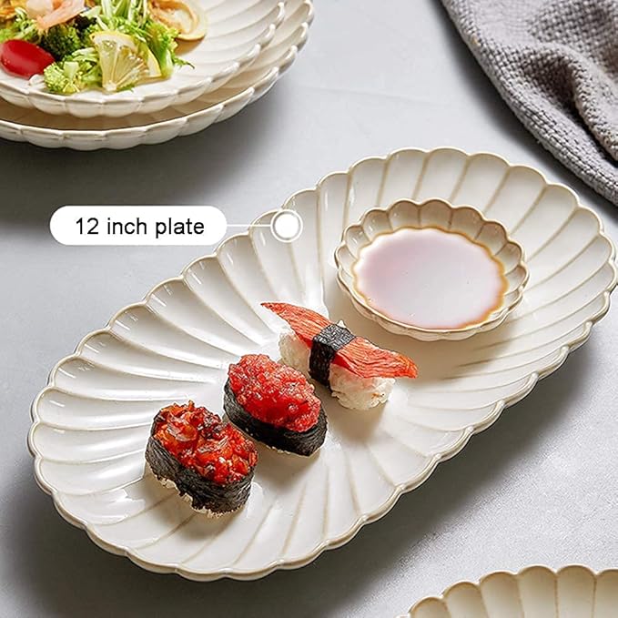 26 Pcs Dinnerware Sets,Porcelain Tableware Set with Plates and Bowls,White Ceramic Dinner Set for Home Kitchen and Dinning,Microwave and Dishwasher Safe,Service for 4(White 26pcs)