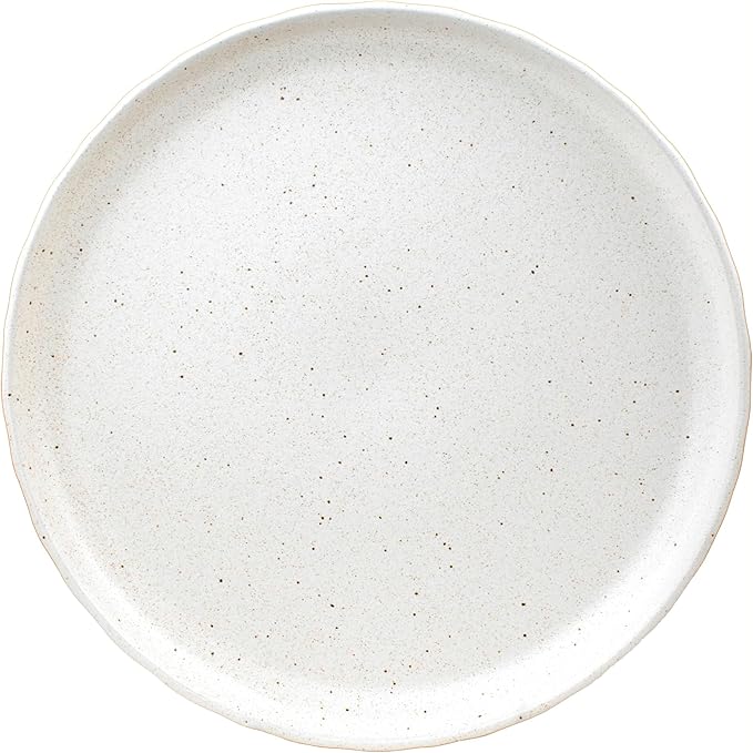 Sango 16-Piece Boho Farmhouse Stoneware Dinnerware Set for 4, Semi-Matte White Plates and Bowls Sets with Rustic Speckled Glaze, Ceramic Dish Set, Modern Dishes, Microwave & Dishwasher Safe, Kaya